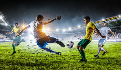 Obraz na płótnie Canvas Soccer best moments. Mixed media