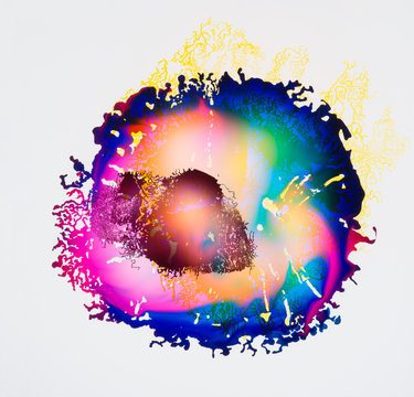 Pool of colorful abstract art.