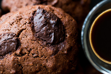 Brownie Chocolate Cookies with espresso