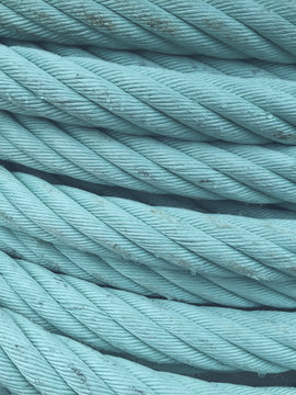 Close up of pile of industrial rope used for commercial fishing