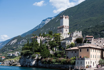Fototapeta premium Scaliger Castle of Malcesine, Malcesine, Garda Lake, Italy, Europe