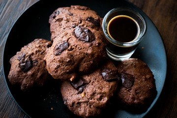 Brownie Chocolate Cookies with espresso
