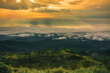 Fototapeta premium Morning Mist with Mountain ,sea of mis