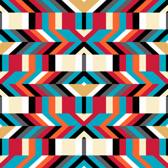 Obraz premium Pattern with stripe, chevron, geometric shapes