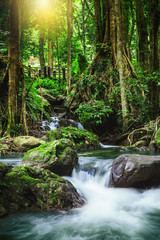 Klong lan waterfall, beautiful waterfall in rain forest at Kampangphet, Thailand.