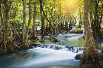 Klong lan waterfall, beautiful waterfall in rain forest at Kampangphet, Thailand.