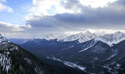 Fototapeta premium Winter view of Rocky mountains in Banff, Alberta, Canada