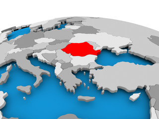 Romania on political globe