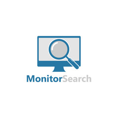 Monitor Search Logo Template Design