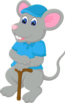 cute mouse cartoon posing with smile