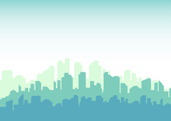 City building silhouette. Cityscape background. Vector illustration