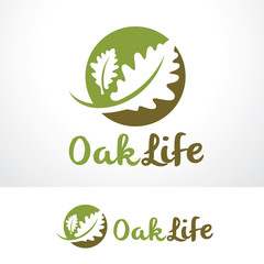 Oak Life Logo Template Design Vector, Emblem, Design Concept, Creative Symbol, Icon