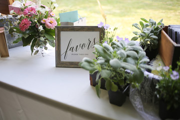 Flowers as Wedding Favors and Decor
