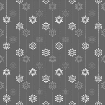 frozen crystal Snowflake basic vertical line seamless pattern texture background vector  in deep gray tone