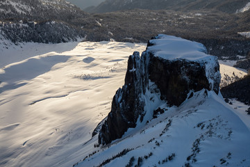 Fototapeta na wymiar Table Mountain in Garibaldi from an aerial perspective. Picture taken near Whistler, British Columbia, Canada.