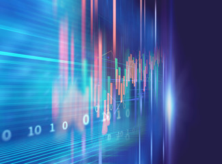 financial graph on technology abstract background