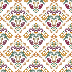 Fototapeta na wymiar Seamless classic colored pattern. Traditional orient ornament. Classic vintage background