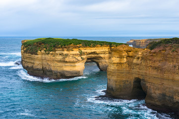 Rock formations along the ocean coastline