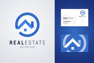 Fototapeta Real estate logo and business card template. obraz