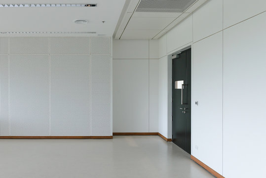 Empty room modern interior - floor with soundproof wall and door
