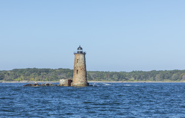 Whaleback Lighthouse off the coast of Portsmouth Maine