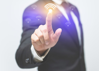 Hong Kong wifi network connection network. Wifi network connection concept.