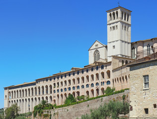 Fototapeta na wymiar Assisi, Italy, one of the most beautiful small town in Italy. The Basilica and the Sacred Convent of Saint Francis