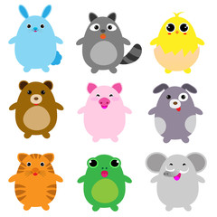 Cute Animals on white background