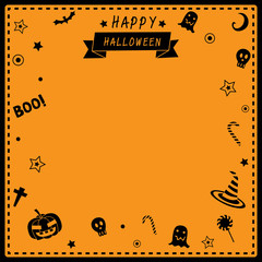 Halloween symbol frame pattern orange color