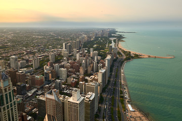 Aerial View of Chicago Downtown from 2017