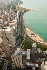 Obraz premium Aerial View of Chicago Downtown from 2017