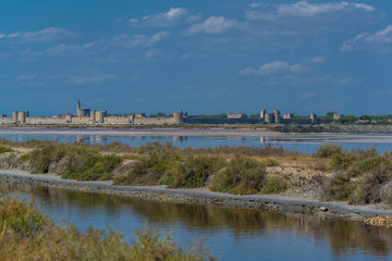 Obraz premium Les salins d'Aigues Mortes, Gard, France.