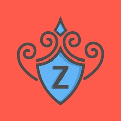 Monogram and identity logo design template with elegant ornament