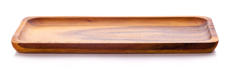 wood plate on a white background