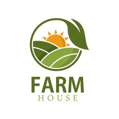 Farm House concept logo full vector