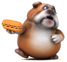 Naklejka premium Fun bulldog - 3D Illustration