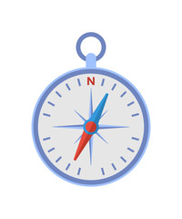 Vintage compass isolated icon. World communication and global navigation vector illustration in flat style.