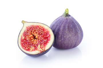 Fresh figs isolated on white background.