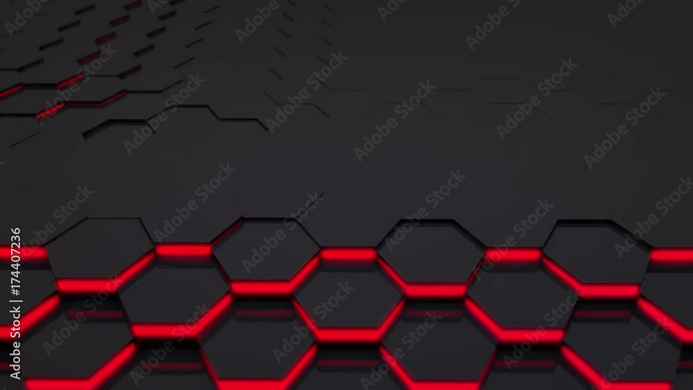 Poster 3d loop hexagonal motion graphic background