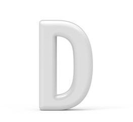 Obraz premium pearl white letter D