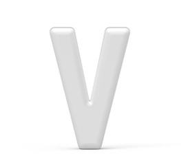pearl white letter V