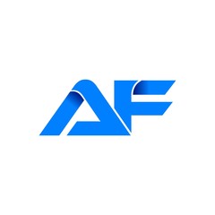 af logo initial logo vector modern blue fold style