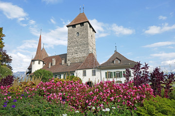 Schloss in Spiez, Thunersee, Schweiz 