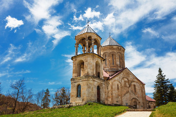 Fototapeta na wymiar Nikortsminda Cathedral in Racha, Georgia