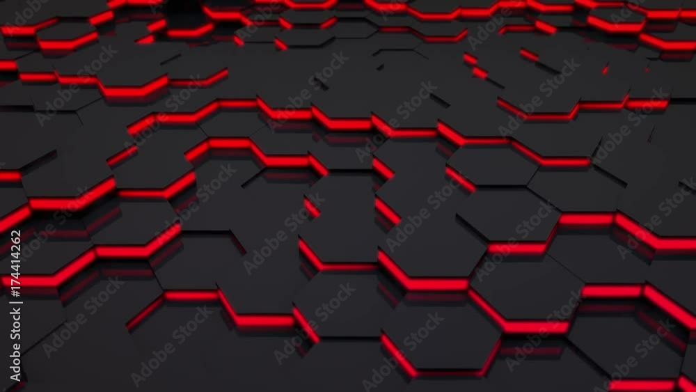 Poster 3d loop hexagonal motion graphic background