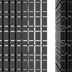 Futuristic black architecture background. 3D Rendering.