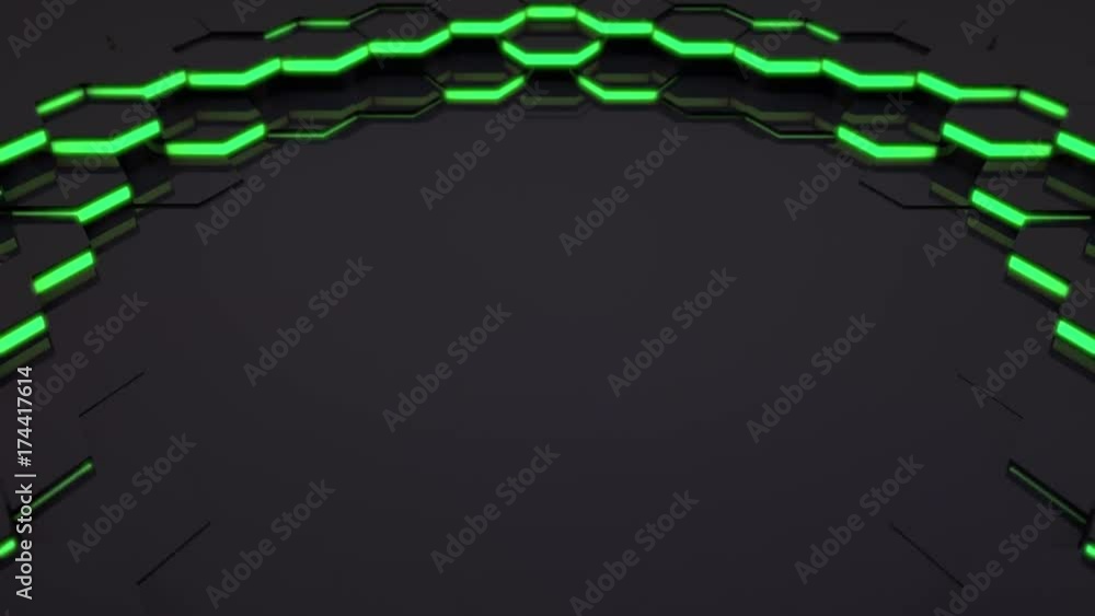 Poster 3d loop hexagonal motion graphic background