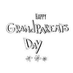 Happy grandparents day, hand drawn lettering, vector illustration.