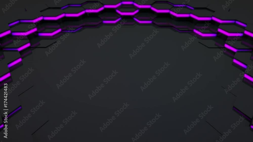 Poster 3d loop hexagonal motion graphic background
