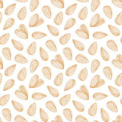 Vector doodle almond nuts seamless pattern background.
- 174421408
